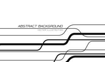 circuito negro abstracto línea cibernética geométrica en blanco con diseño de espacio en blanco vector de tecnología futurista creativa moderna