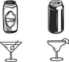 set of drinks vector