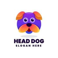 Head Dog Logo, Gradient Colordull Style vector