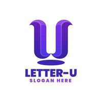 Letter-u logo, gradient colorfull style vector