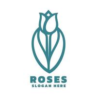 roses logo, simple mascot style vector