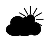 Sun behind clouds vector illustration. Sun and cloud icon. Flat weather icon.