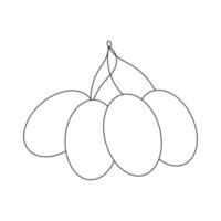 Berries vector icon or line art.