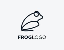 Minimalist style logo. Simple frog or frog vector illustration.