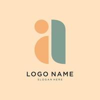Letter ia linked lowercase logo design template elements. Suitable for business, consulting group company. vector