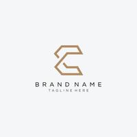 Initial letter C and C, CC, overlapping interlock logo, monogram line art style gold. vector