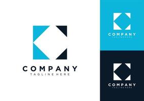 Initial Letter CK, KC logo design template. vector