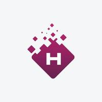 logotipo de la letra h. diseño de letra vectorial h con cuadrado. vector