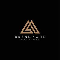 Initial letter L and M, LM, overlapping interlock logo, monogram line art style gold. Black background. vector