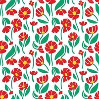 Seamless pattern of poppy flowers vector