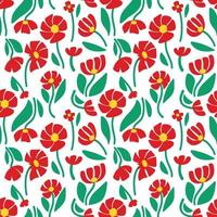 Seamless pattern of poppy flowers vector