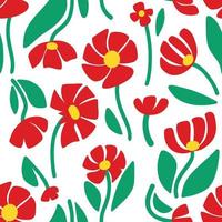 Seamless pattern of poppy flowers vector