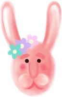 Cute funny face of rabbit. Baby rabbit head vector