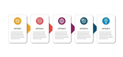 Business infographics five options with icons, vector illustration