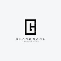 Initial letter GH square logo, monogram line art style design template. vector