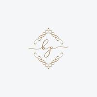 Initial letters B and P, BP design decorative ornament frame. vector