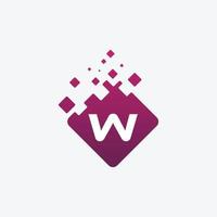 Letter W Logo. W Vector Letter Design with square.