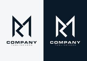 plantilla simple de diseño de logotipo de letra rm. vector