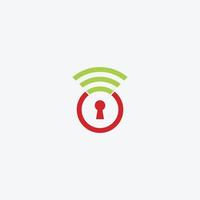 Security wifi Lock Icon Logo Design template. vector