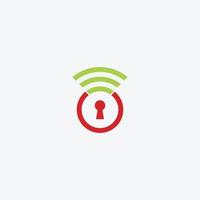 Security wifi Lock Icon Logo Design template. vector