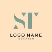 Abstract letter ST logo. This logo icon incorporates with abstract shape in the creative way. vector