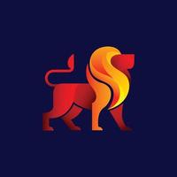 an image of an abstract lion in orange color looks modern and glossy on a dark background vector
