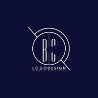 an initial logo of letter B and C looks good in boho chic style vector