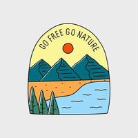 Go free go nature design for badge, sticker, patch, t shirt design, etc vector