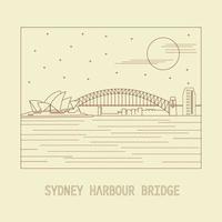 Mono line illustration of Sydney Harbour Bridge in Australia vector