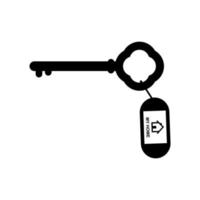 Old key home silhouette set on white background vector