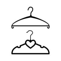 Two clothes hanger icon flat design vector image