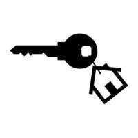 Old key home silhouette set on white background vector