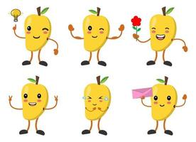 Set Cartoon character mango with various emotions pose vector images