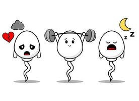 Cute set of sperm character vector image