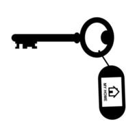 Old key silhouette set on white background vector