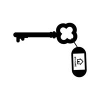 Old key home silhouette set on white background vector