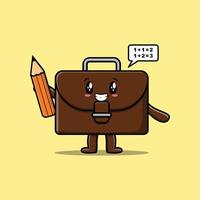 Suitcase cute cartoon clever student vector