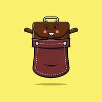 Cute cartoon Suitcase coming out from pocket vector