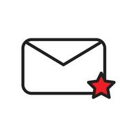 star letter icon illustration, envelope, priority. vector design that is very suitable for use in websites, apps.