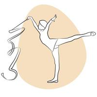 Gymnastics Rhythmic Player Outline.