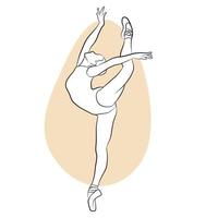 Gymnastics Rhythmic Player Outline. vector