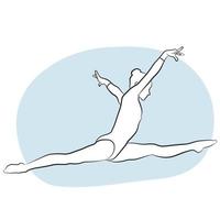 Gymnastics Rhythmic Player Outline. vector