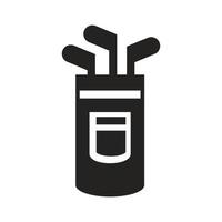 golf club bag icon illustration. glyph icon vector design. silhouette