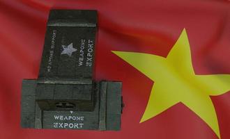 Support weapons Vietnam package of military aid, delivery of weapons, flag Vietnam 3D work and 3D image photo