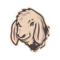 goat face illustration vector