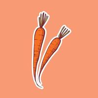 carrot illustration sketch. hand draw technique vector