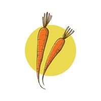 carrot illustration sketch. hand draw technique. illustration foodie vector