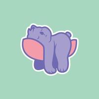 sticker koala sleeping beauty on the pillow vector