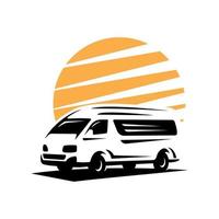 travel transportation shadow logo vector