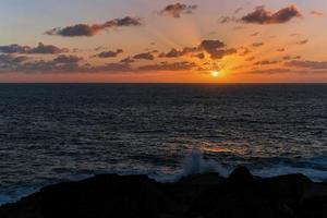 Lanzarote sunset over the Atlantic, Spain photo